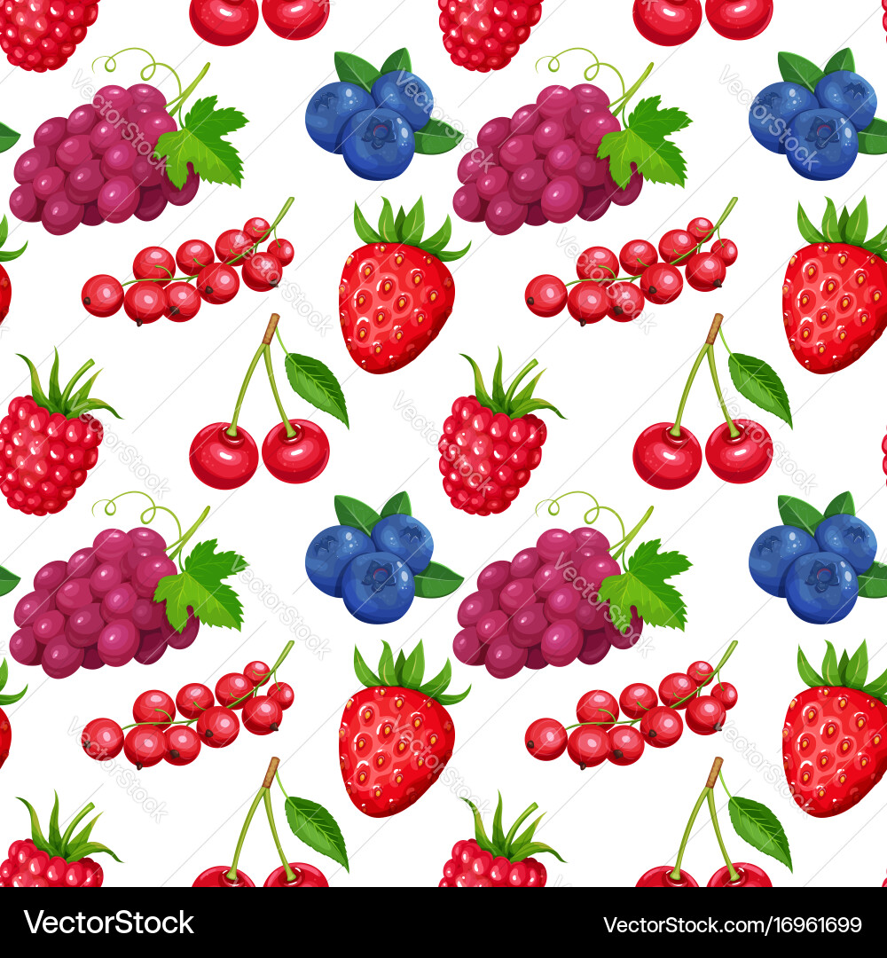 Seamless pattern with berries Royalty Free Vector Image