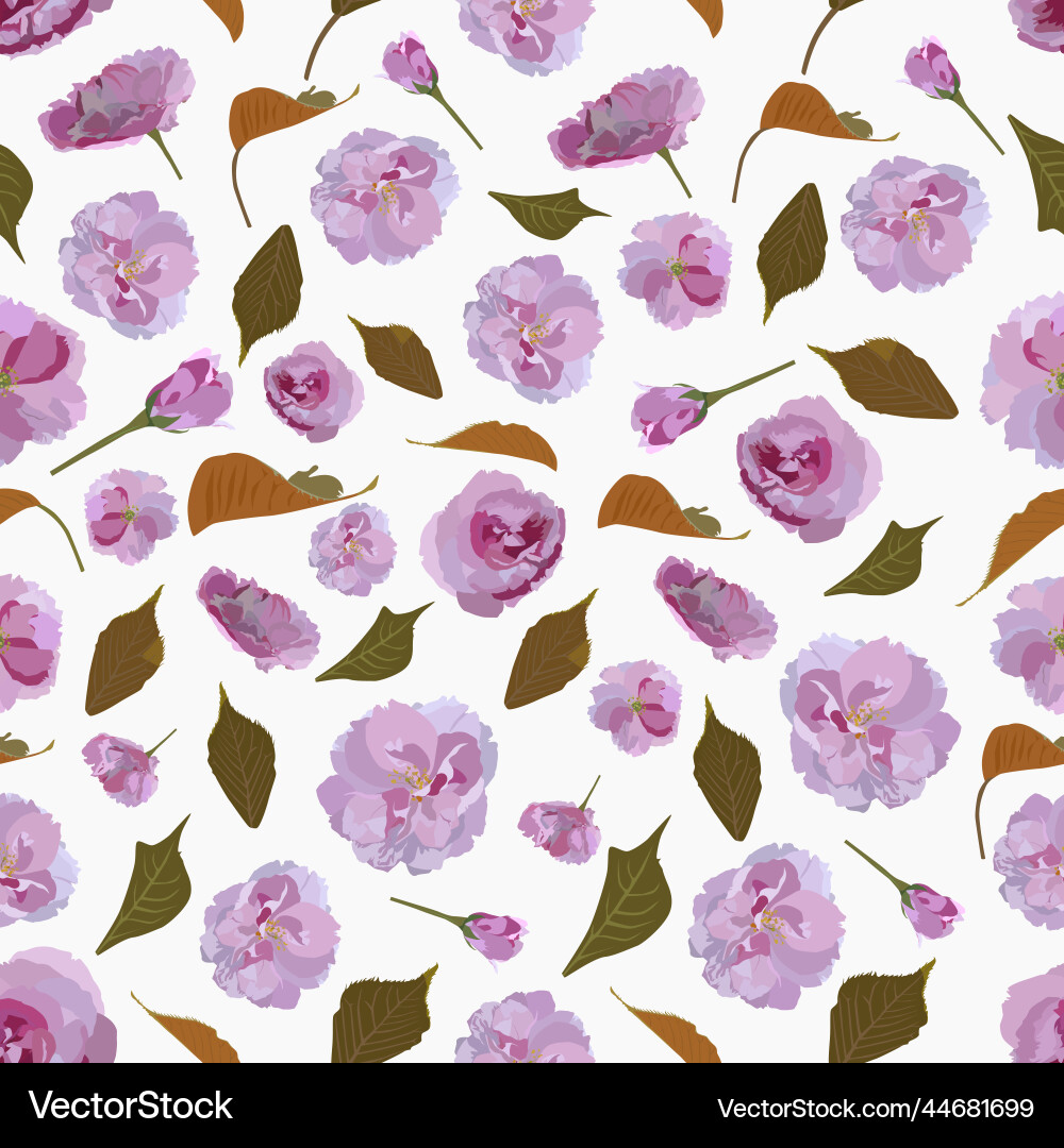 Seamless pattern with sakura flowers Seamless pattern with sakura flowers vector image