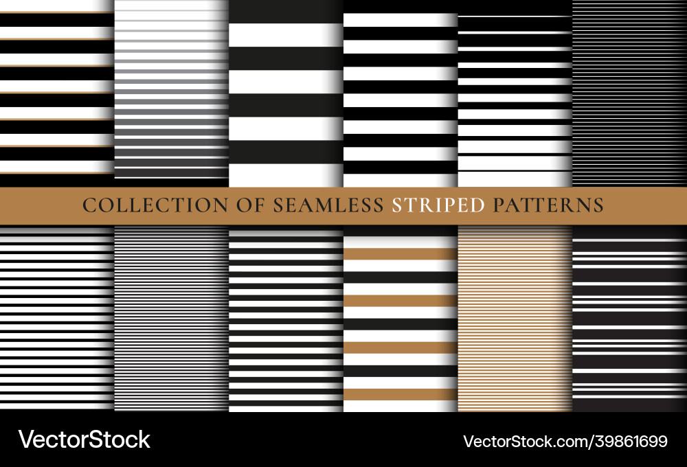 Set of seamless striped patterns textures vector image