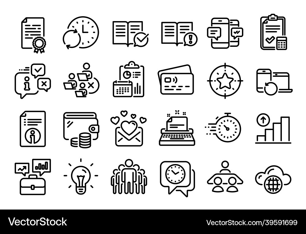 Set of update time typewriter and approved Set of update time typewriter and approved vector image