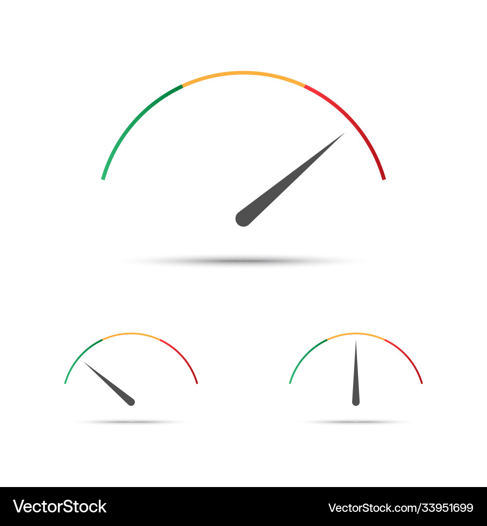 Set simple speedometers with indicator Set simple speedometers with indicator vector image