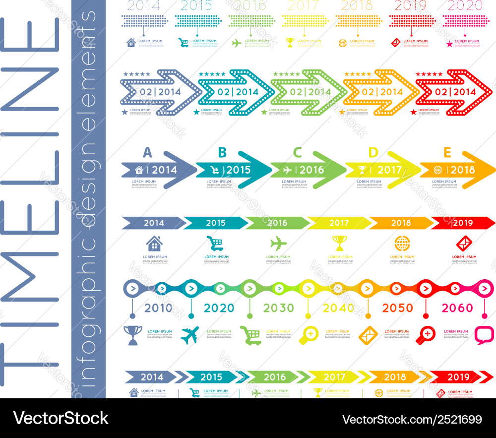 Timeline Infographic Set - Data Visualization vector image