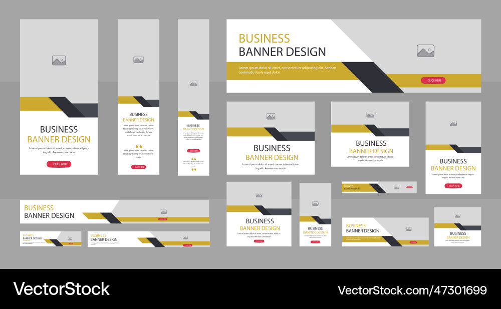 Web banner layout set business bundle Web banner layout set business bundle vector image