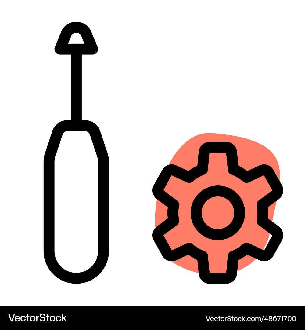 A tool for inserting and removing screws vector image