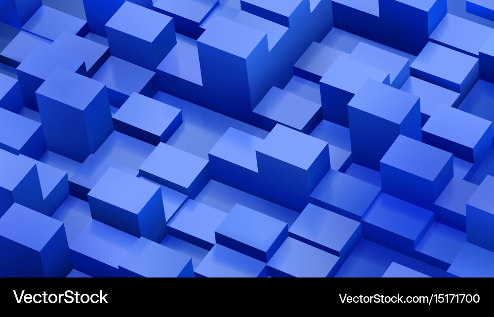 Abstract background of cubes and parallelepipeds Vector Image