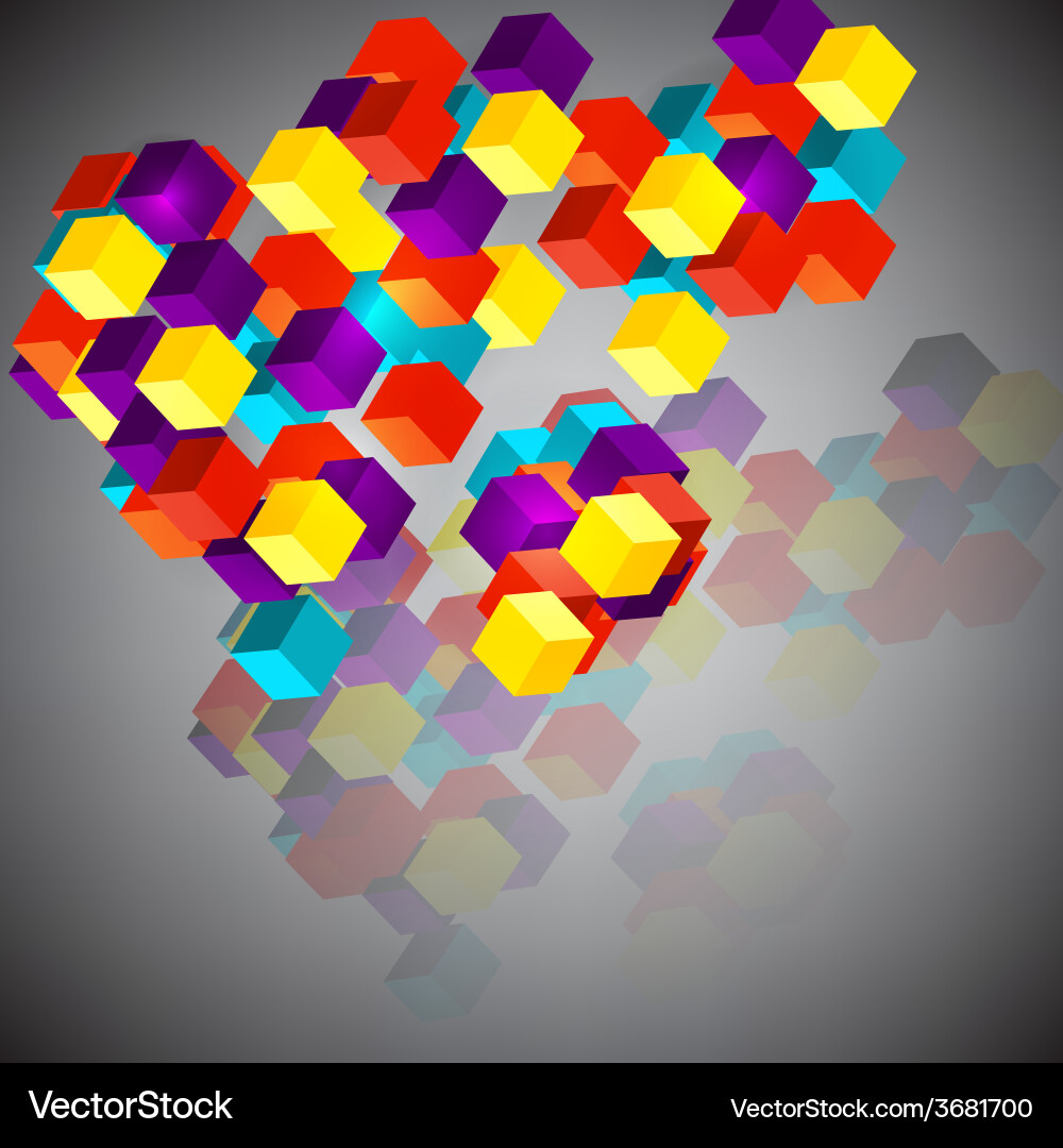 Abstract background with 3d cubes Vector Image