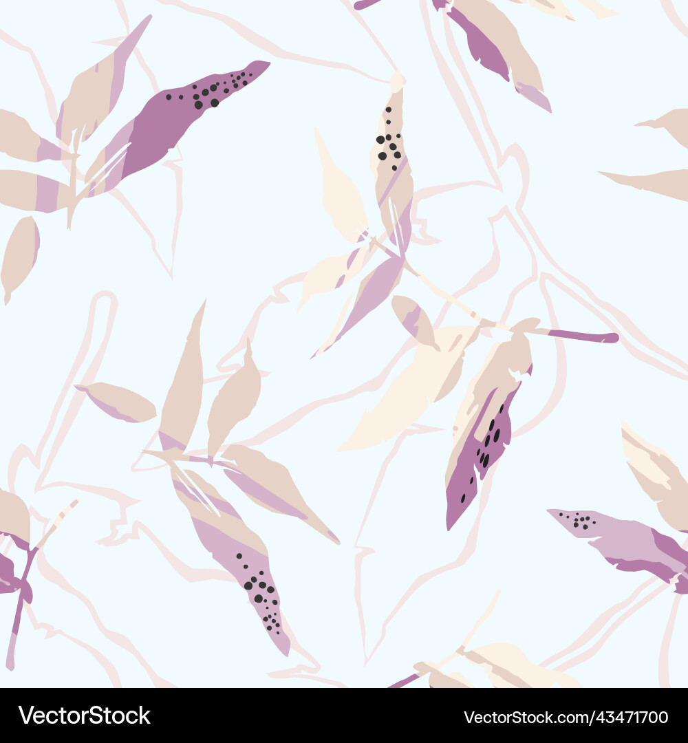 Abstract seamless pattern with leaves Vector Image