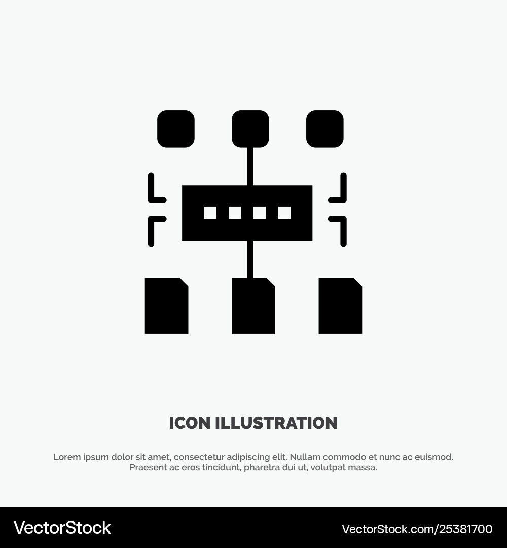 Algorithm program user document solid black glyph Algorithm program user document solid black glyph vector image