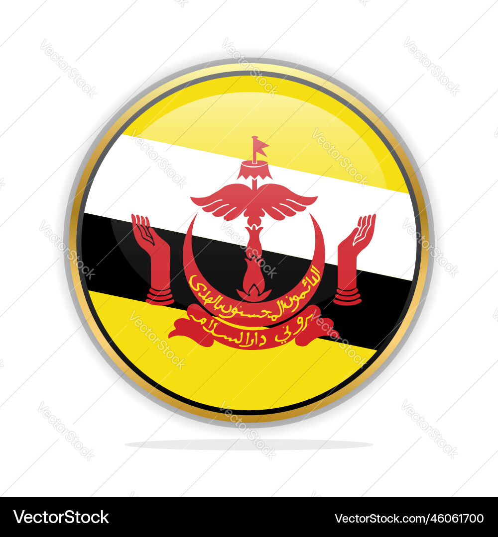 Button flag design template brunei Vector Image