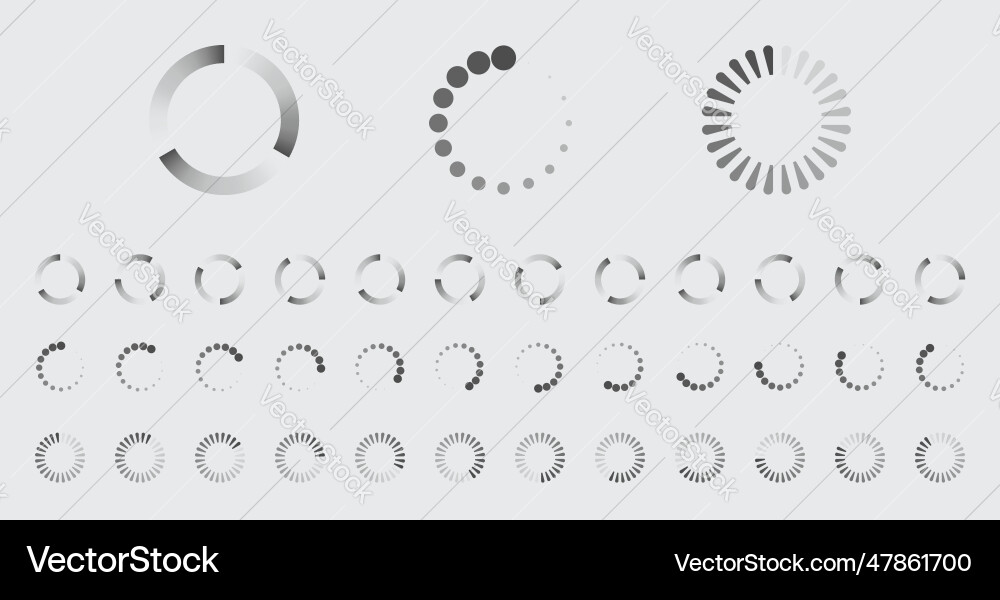 Circular loading buffering icons set Circular loading buffering icons set vector image