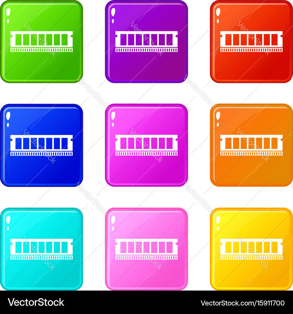 Dvd ram module for the personal computer icons Vector Image