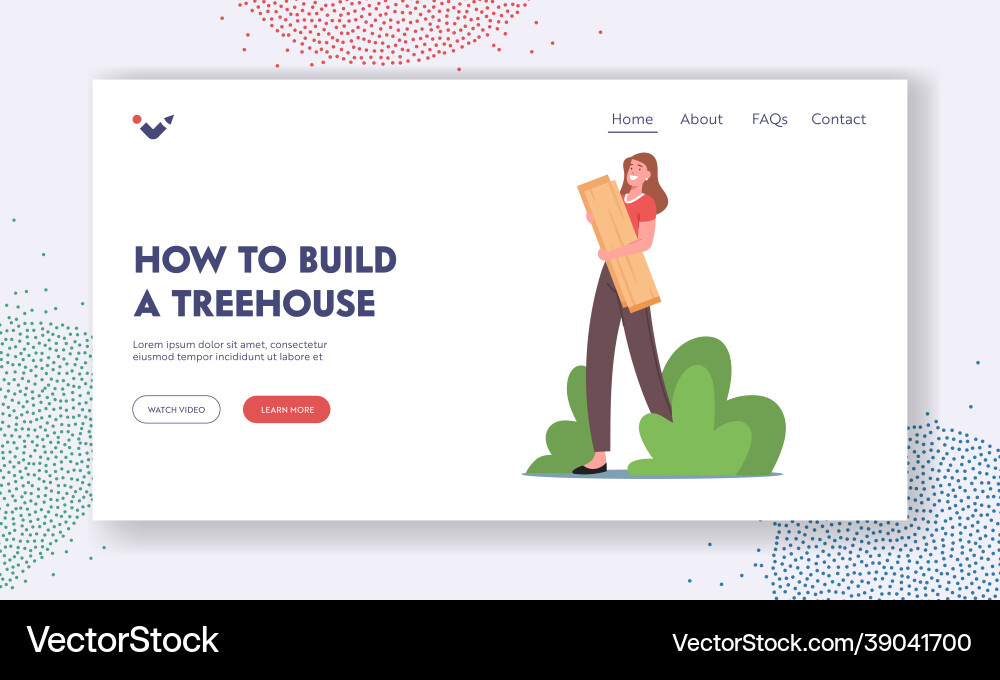 How to build a tree house landing page template Vector Image