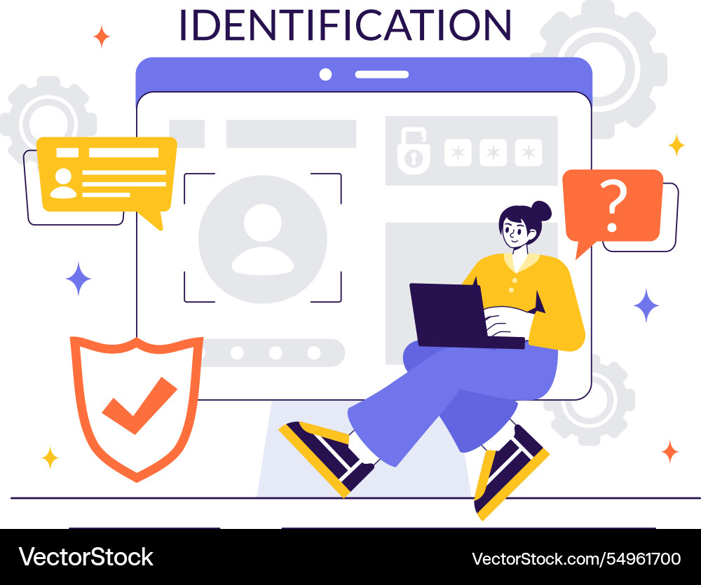 Identification of an identity card featuring Vector Image