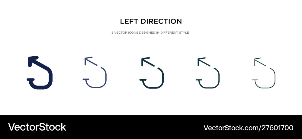 Left direction icon in different style two Left direction icon in different style two vector image