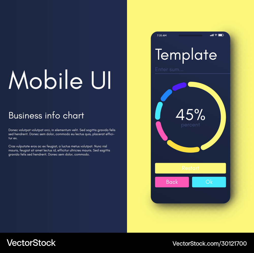 Mobile application interface ui design vector image