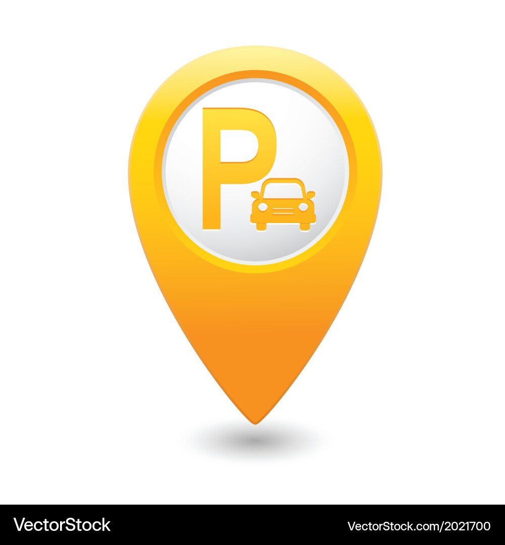 Parking icon map pointer yellow Vector Image