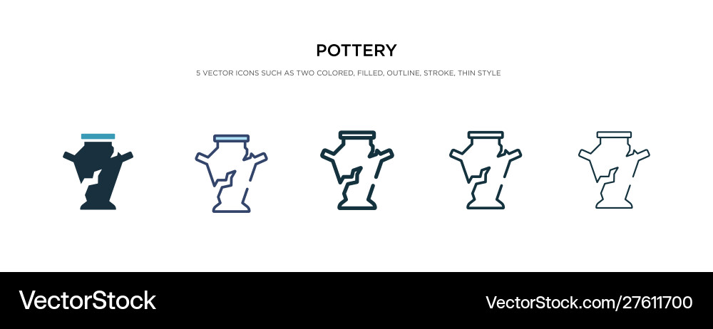 Pottery icon in different style two colored Pottery icon in different style two colored vector image