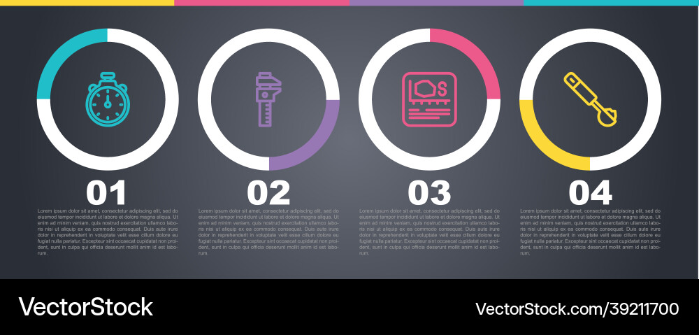 Set line stopwatch calliper or caliper and scale Set line stopwatch calliper or caliper and scale vector image