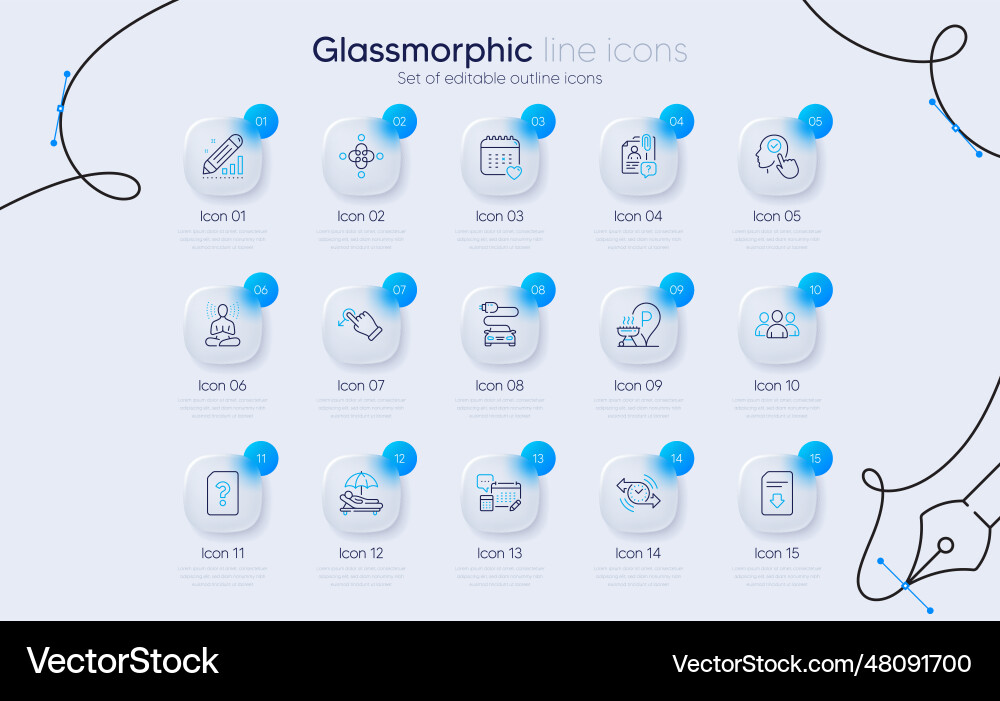 Set of select user sunbed and edit statistics Vector Image