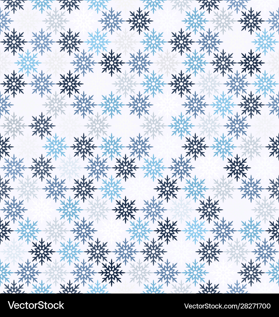 Snowflake pattern seamless winter background vector image