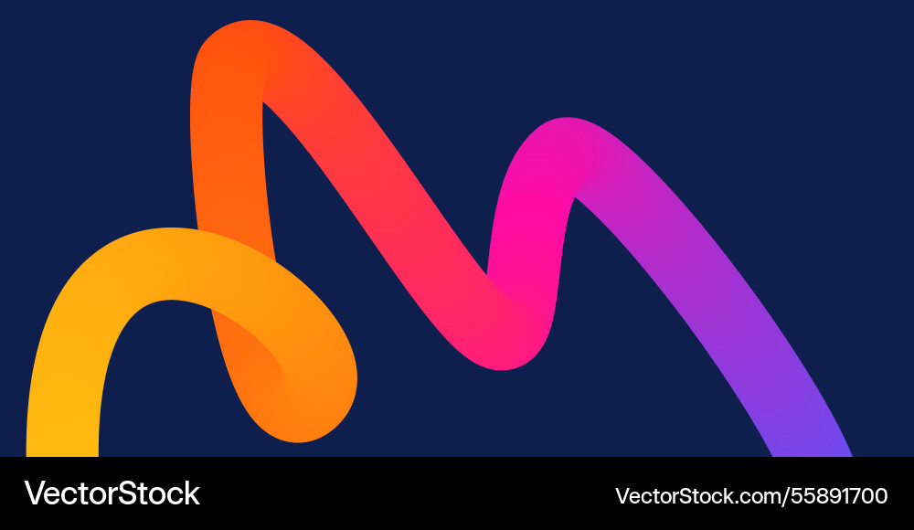 Template with colorful gradient squiggles shapes vector image