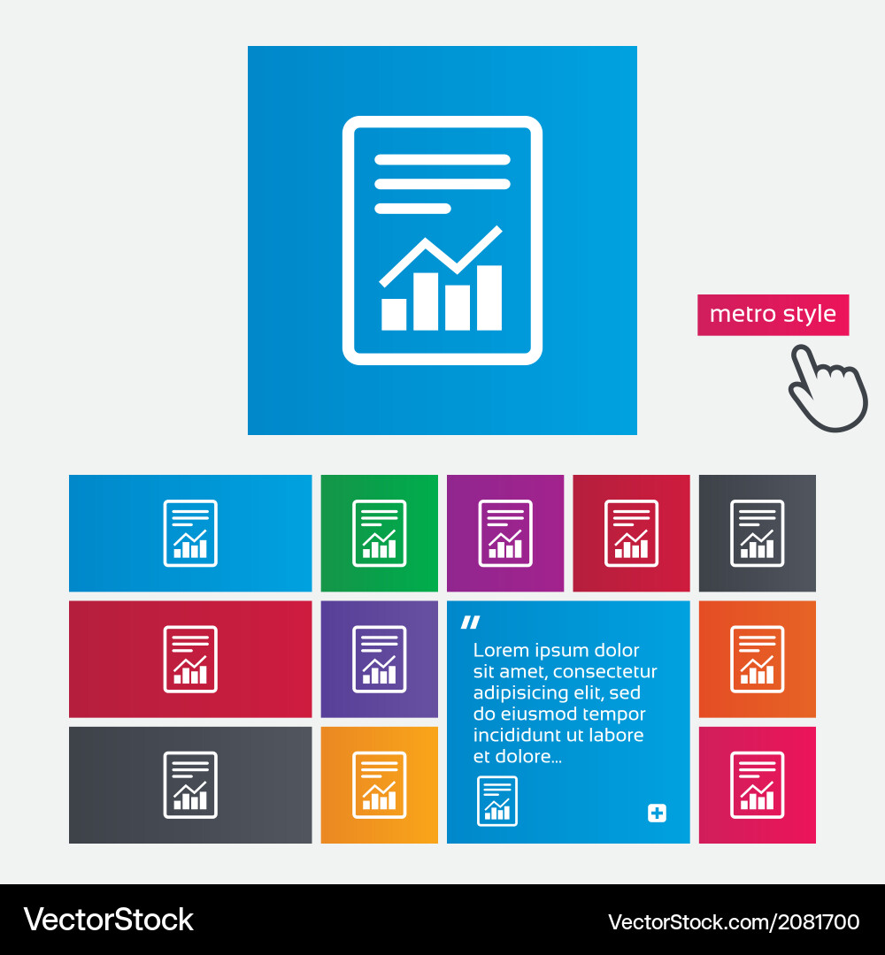 Text file sign document with chart symbol vector image