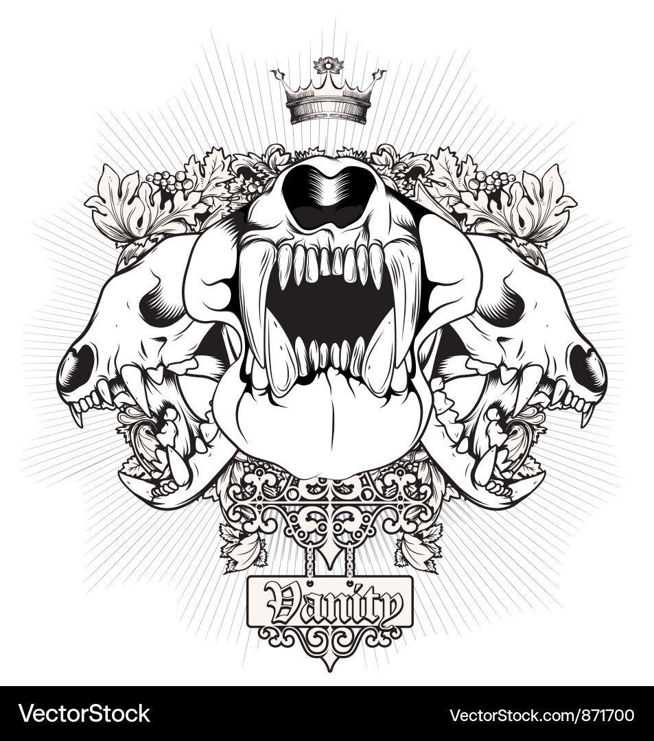 Vintage Skull T-Shirt Art Vector Image