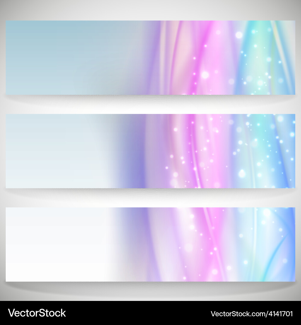 Abstract headers set wave design Vector Image