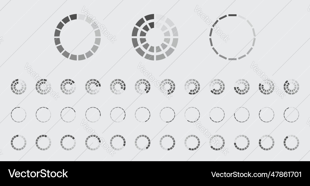 Circular loading buffering icons set Circular loading buffering icons set vector image