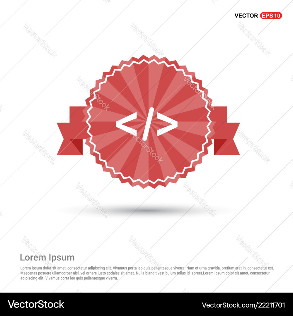 Code icon - red ribbon banner Code icon - red ribbon banner vector image