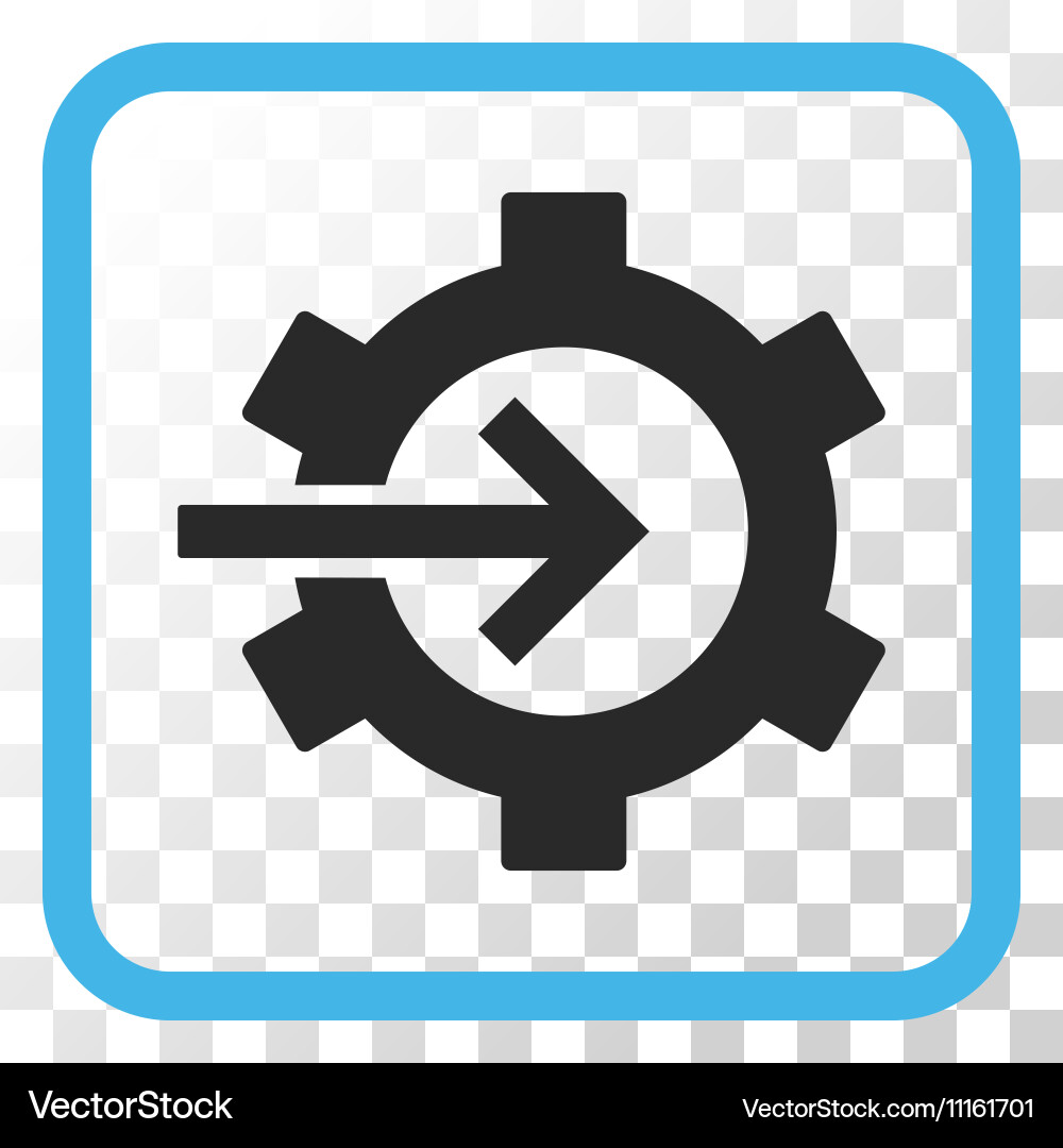 Cog integration icon in a frame vector image