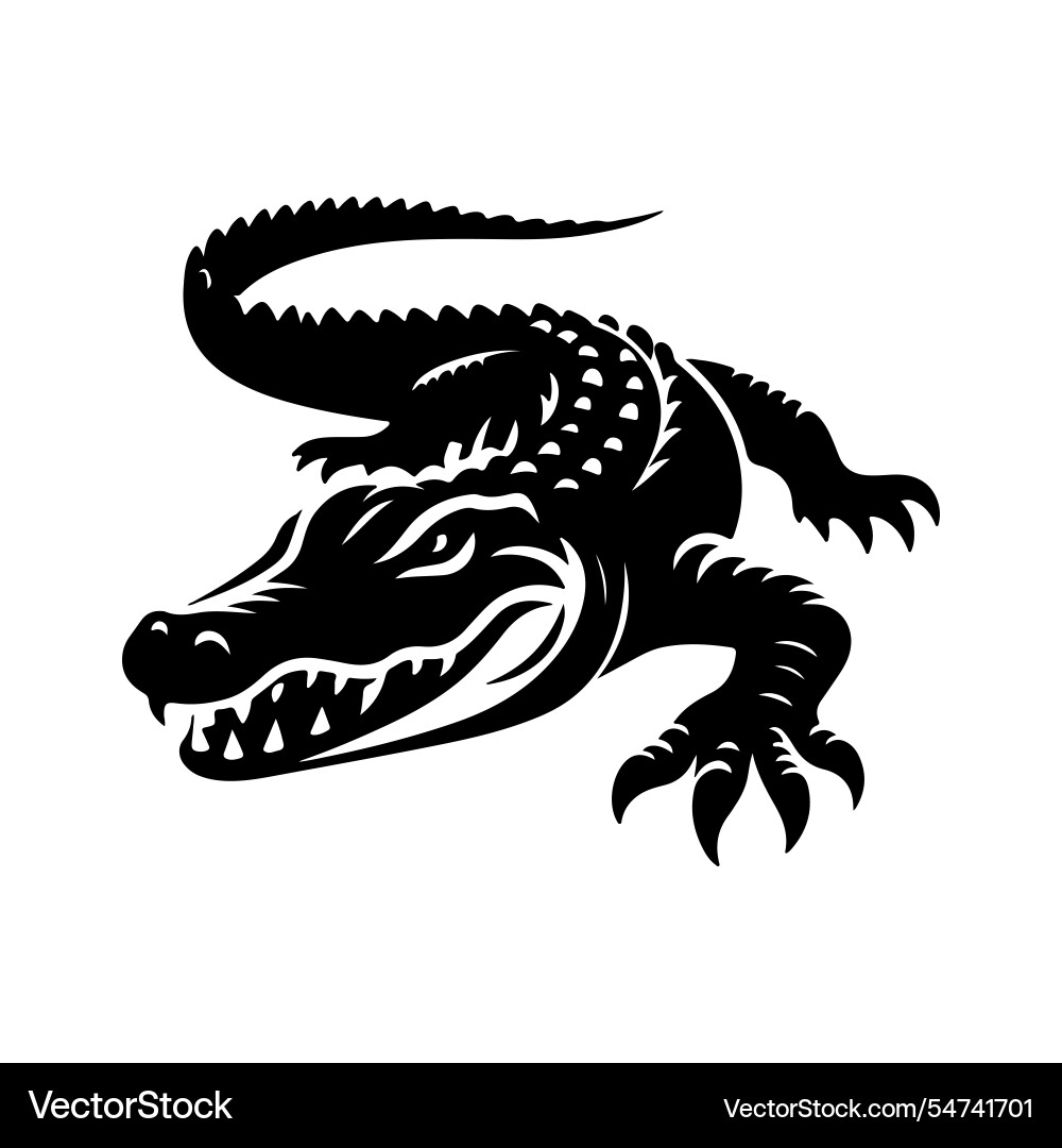 Crocodile silhouette Vector Image