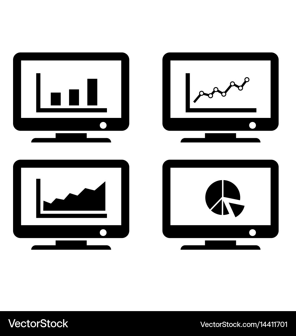 Data Monitoring Icons vector image