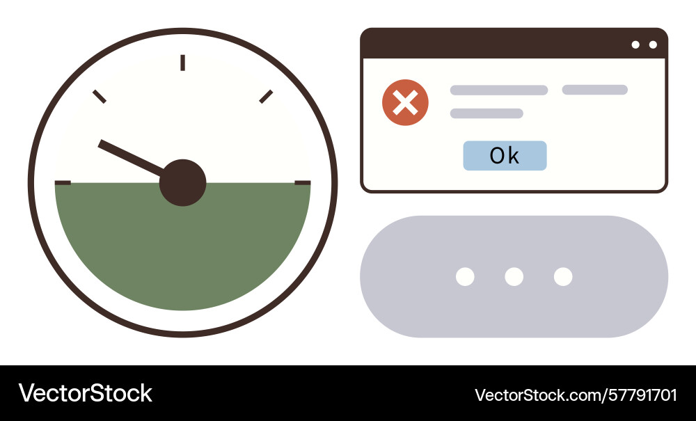 Error notification and loading dashboard Error notification and loading dashboard vector image