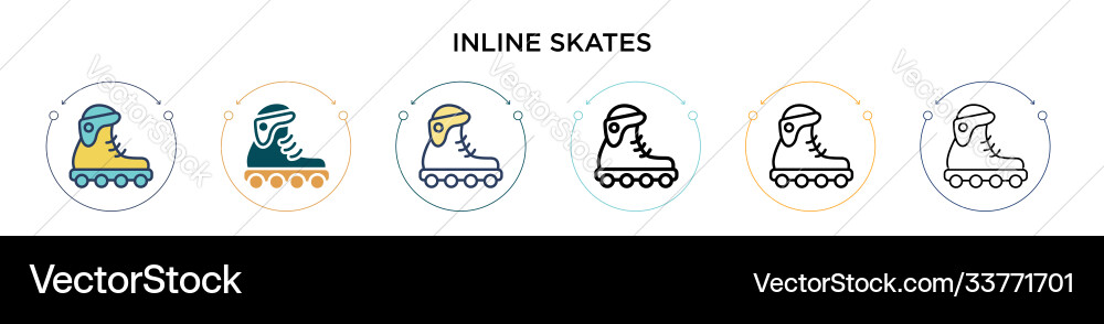 Inline skates icon in filled thin line outline Vector Image