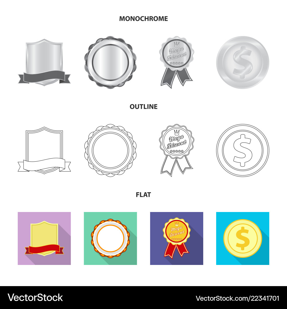 Isolated object of emblem and badge icon set Vector Image