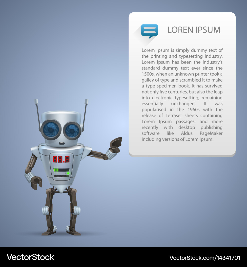 Metallic Robot Character Vector Image