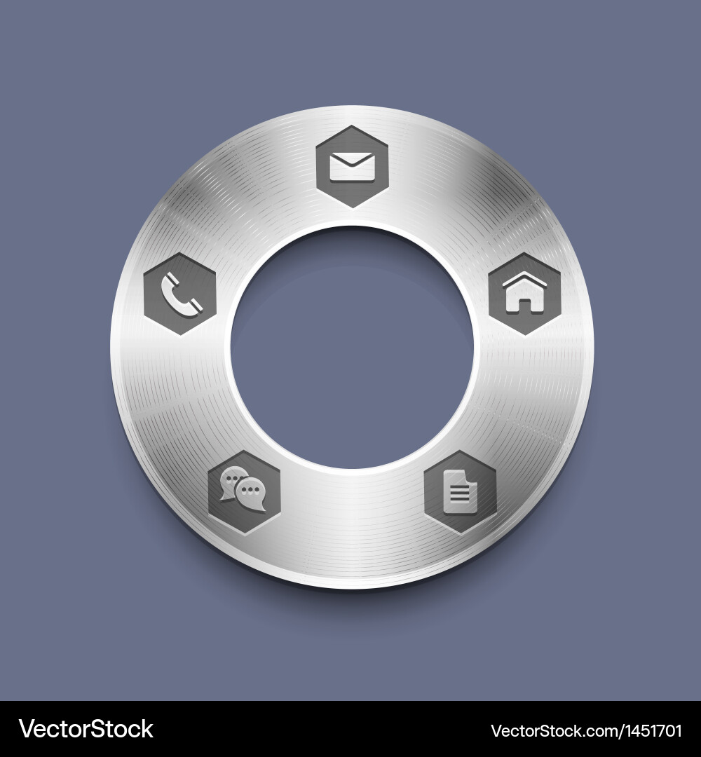 Metallic round web design template Vector Image