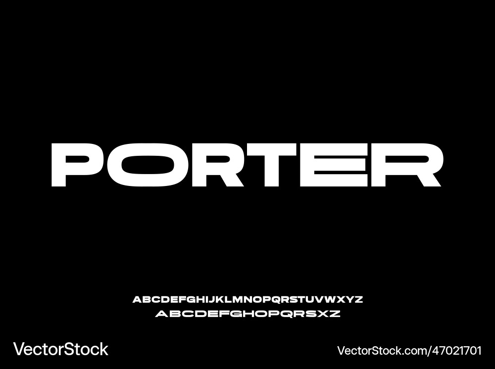 Modern bold display font with extended alternate Vector Image