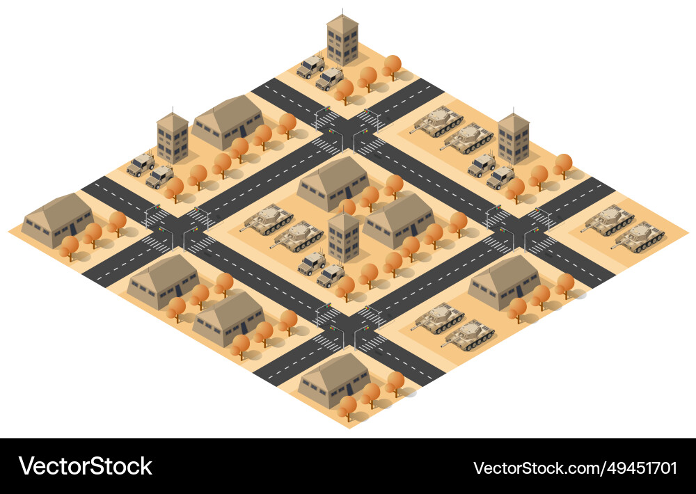 Module object element for building design army Vector Image