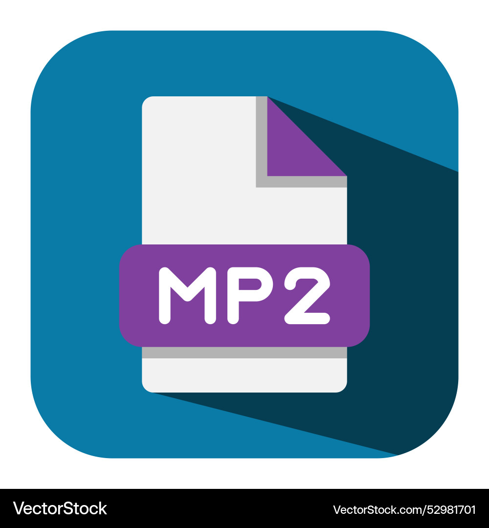 Mp2 file type flat icon format suitable Mp2 file type flat icon format suitable vector image