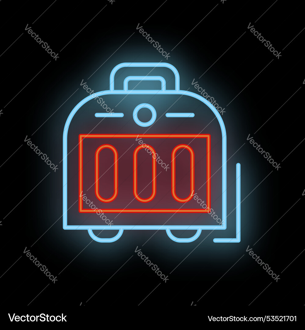 Neon icon of electric heater with heating elements Neon icon of electric heater with heating elements vector image