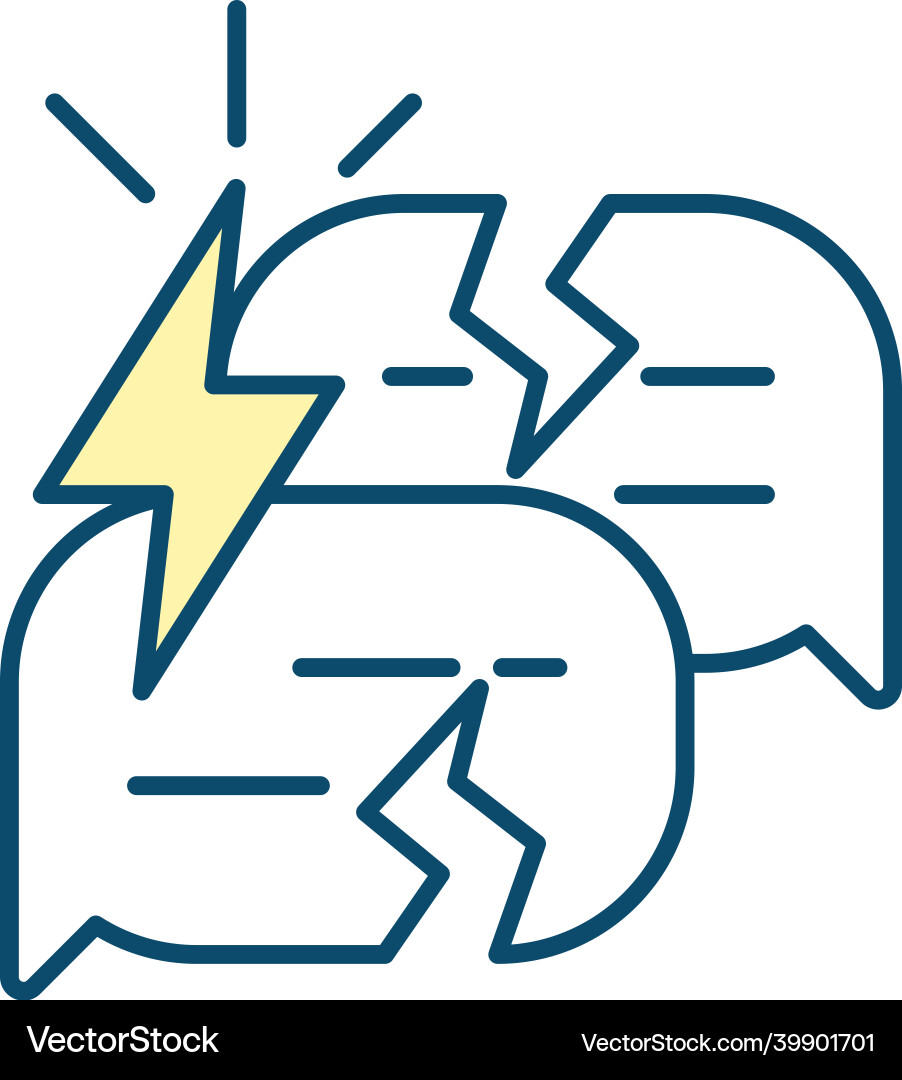 Poor communication skills rgb color icon Poor communication skills rgb color icon vector image