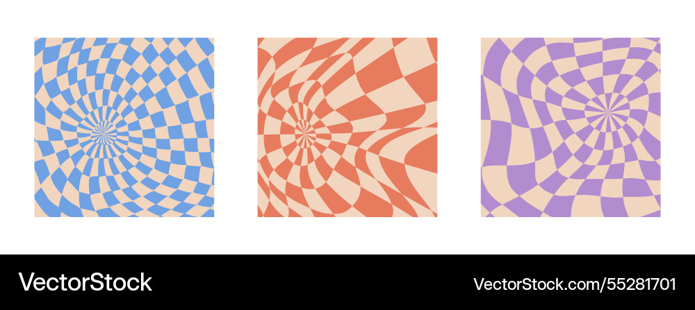 Psychedelic Checkerboard Patterns vector image