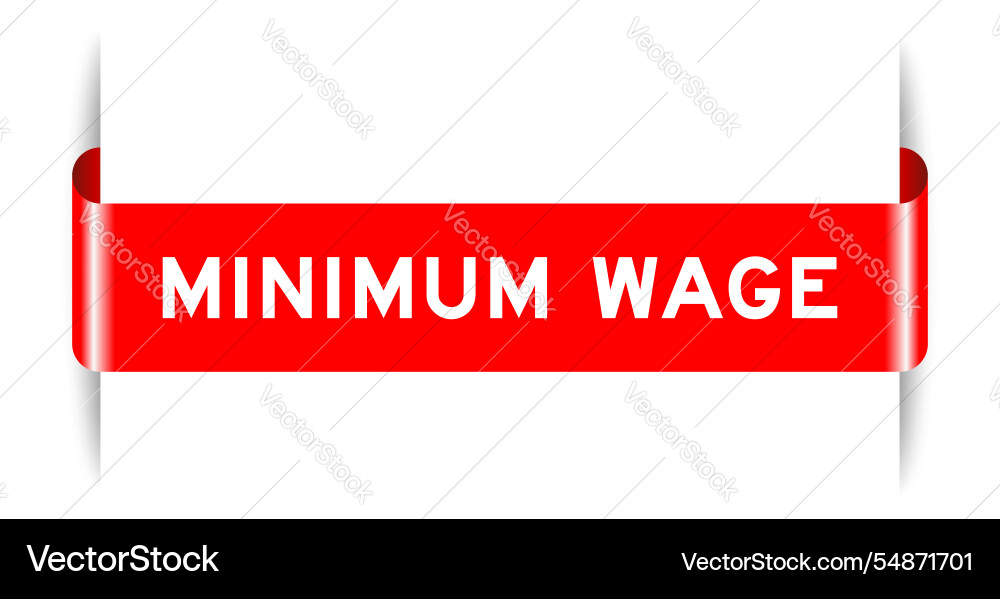 Red color inserted label banner with word minimum Vector Image