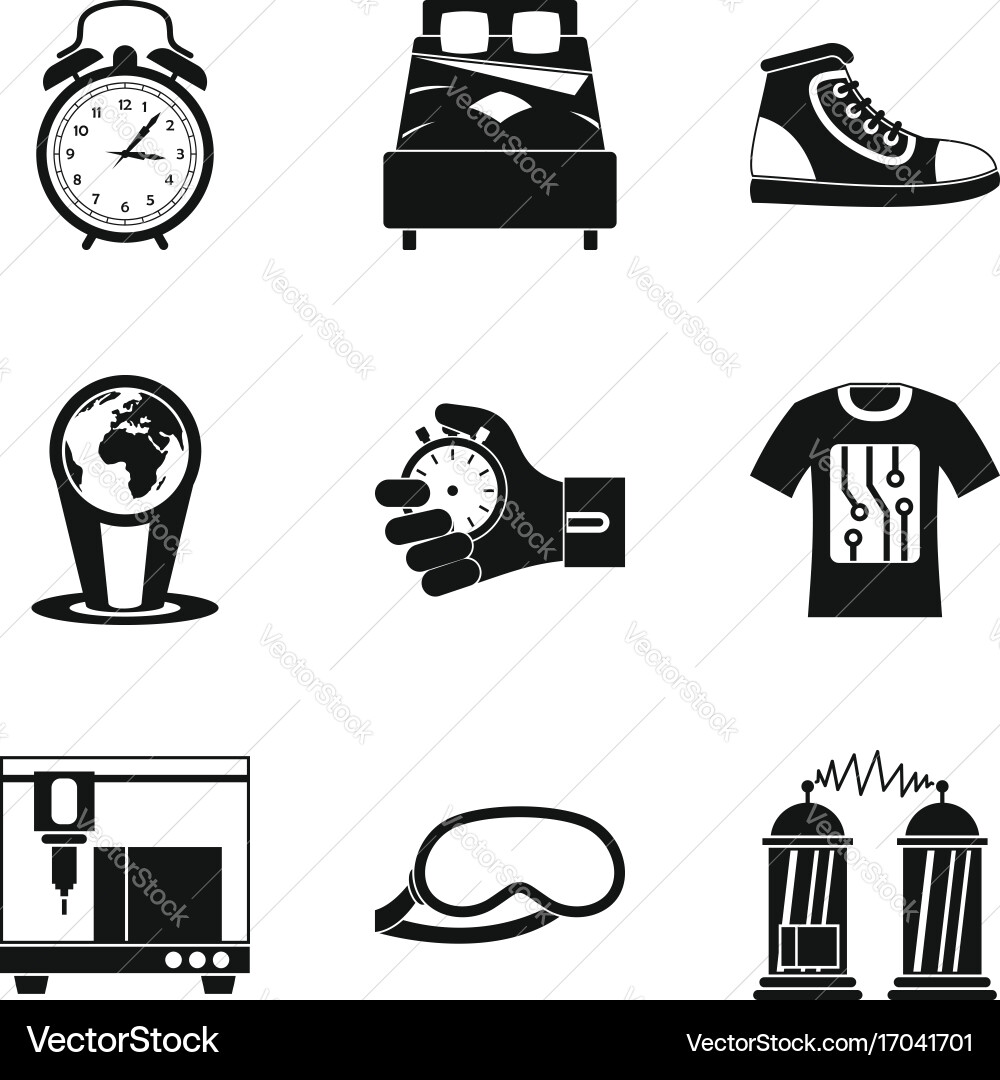 Ringing icons set simple style vector image