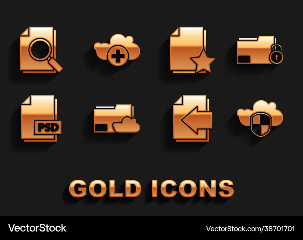 Set cloud storage text document folder Set cloud storage text document folder vector image