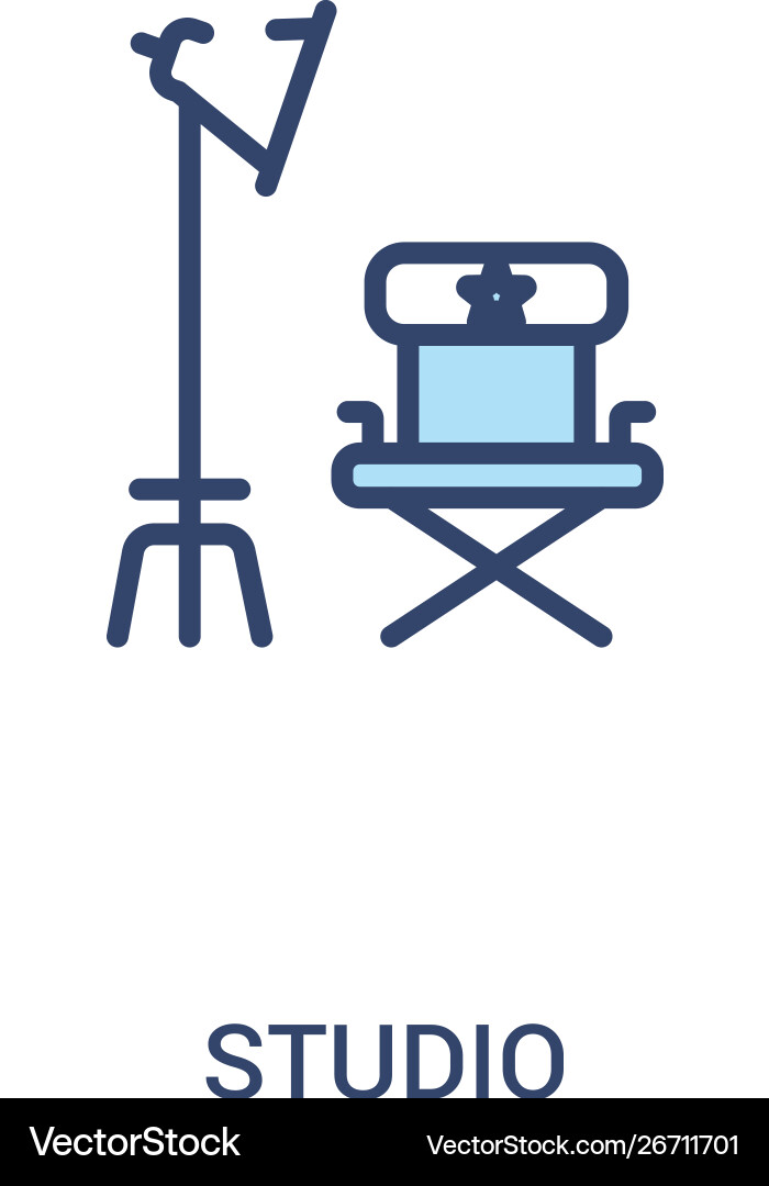 Studio concept 2 colored icon simple line element Studio concept 2 colored icon simple line element vector image
