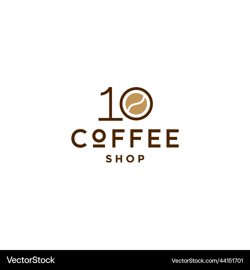 Ten 10 coffee shop concept logo design Ten 10 coffee shop concept logo design vector image
