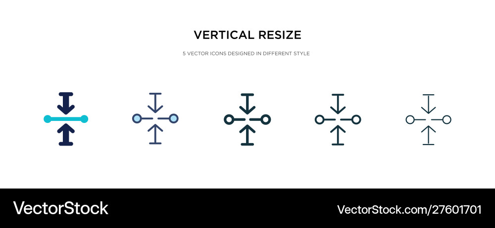 Vertical resize icon in different style two Vertical resize icon in different style two vector image